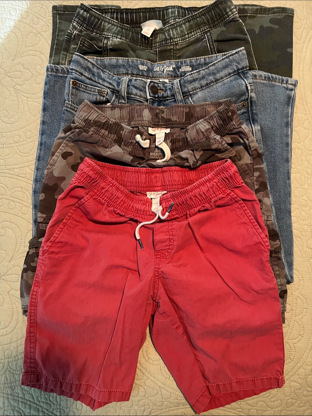 Cat & Jack Red, Camo & Blue Denim Kids Shorts Set